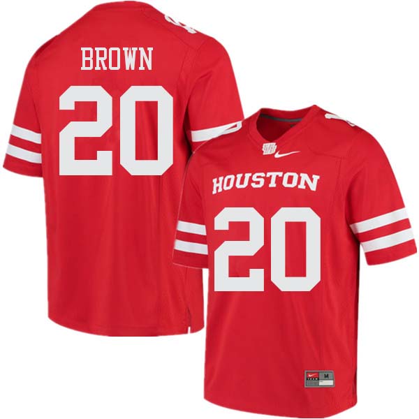 Men #20 Roman Brown Houston Cougars College Football Jerseys Sale-Red - Click Image to Close